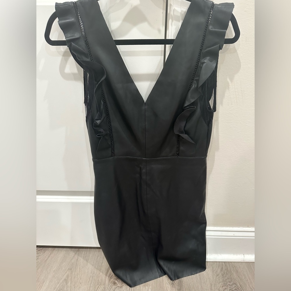 Zara basic black leather dress size XS